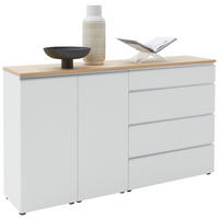 SIDEBOARD 180/102/41 cm  in Weiss  - Weiss/Eichefarben, Design, Holz/Holzwerkstoff (180/102/41cm) - Dieter Knoll