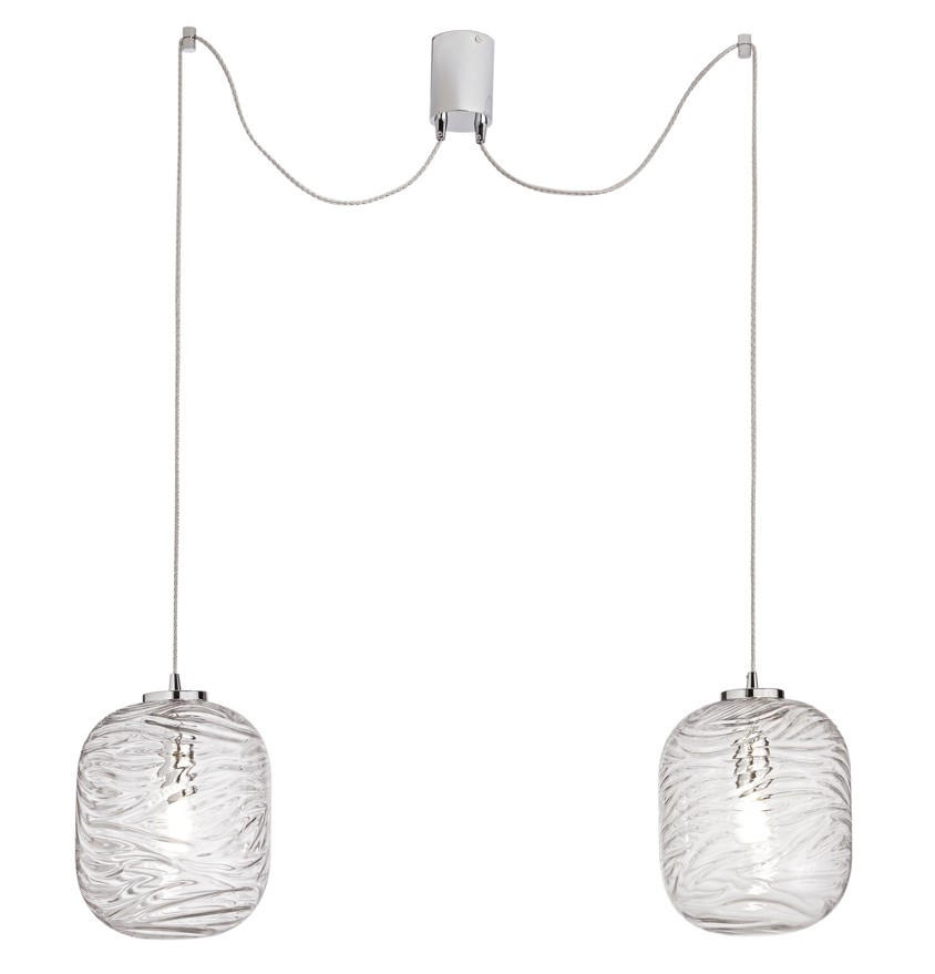 HÄNGELEUCHTE Luce Ambiente e Design 24,5/9/250 cm   - Chromfarben/Transparent, Trend, Glas/Metall (24,5/9/250cm)