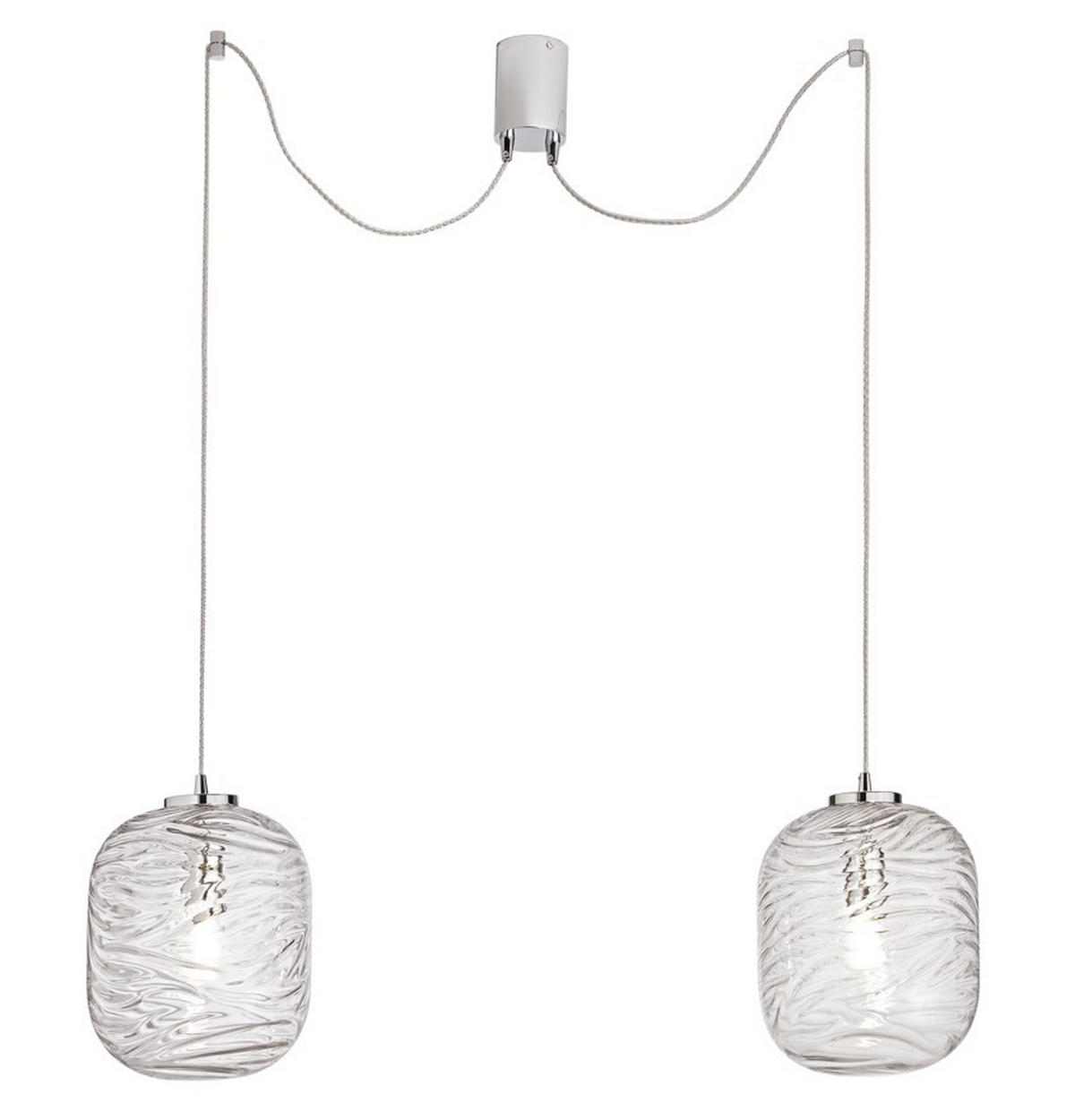HÄNGELEUCHTE Luce Ambiente e Design 24,5/9/250 cm   - Chromfarben/Transparent, Trend, Glas/Metall (24,5/9/250cm)