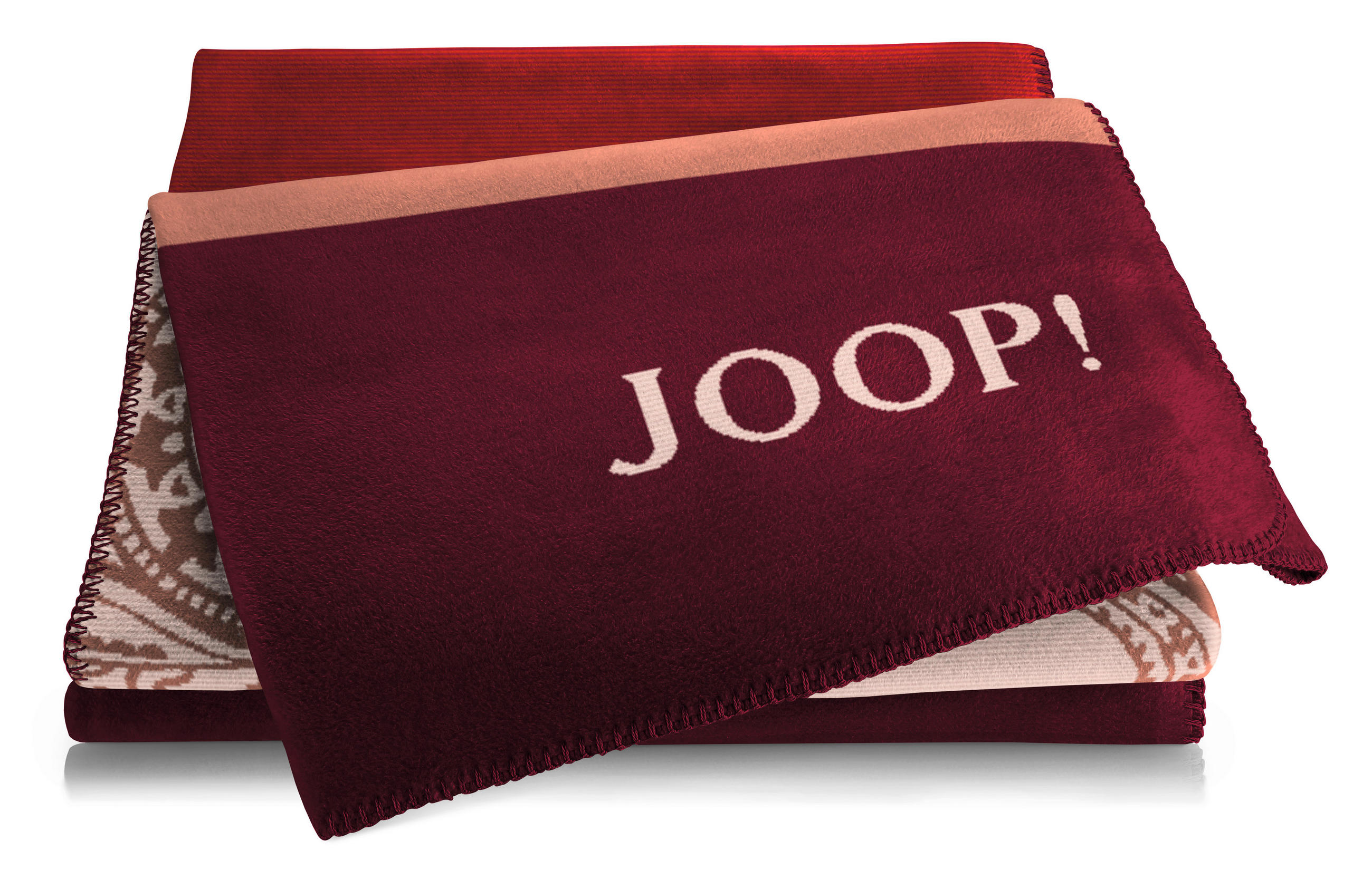Joop! Wohndecke Joop! HW 2025/26 Dunkelrot, Hellbraun, Ecru 150x200 cm