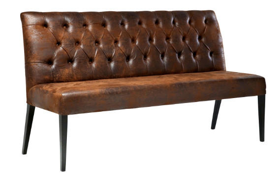 Sitzbank Braun Econo Buttons Vintage 162x92x55 Cm
