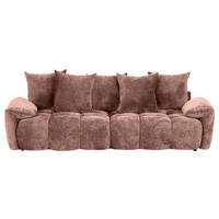 BIGSOFA in Chenille Altrosa  - Schwarz/Altrosa, Design, Kunststoff/Textil (265/67/130cm) - home24