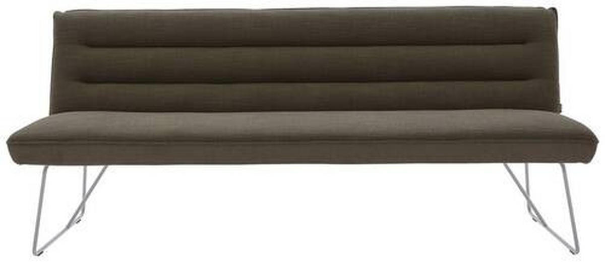 SITZBANK 208/89/68 cm  in Braun, Edelstahlfarben  - Edelstahlfarben/Braun, Design, Textil/Metall (208/89/68cm) - Dieter Knoll