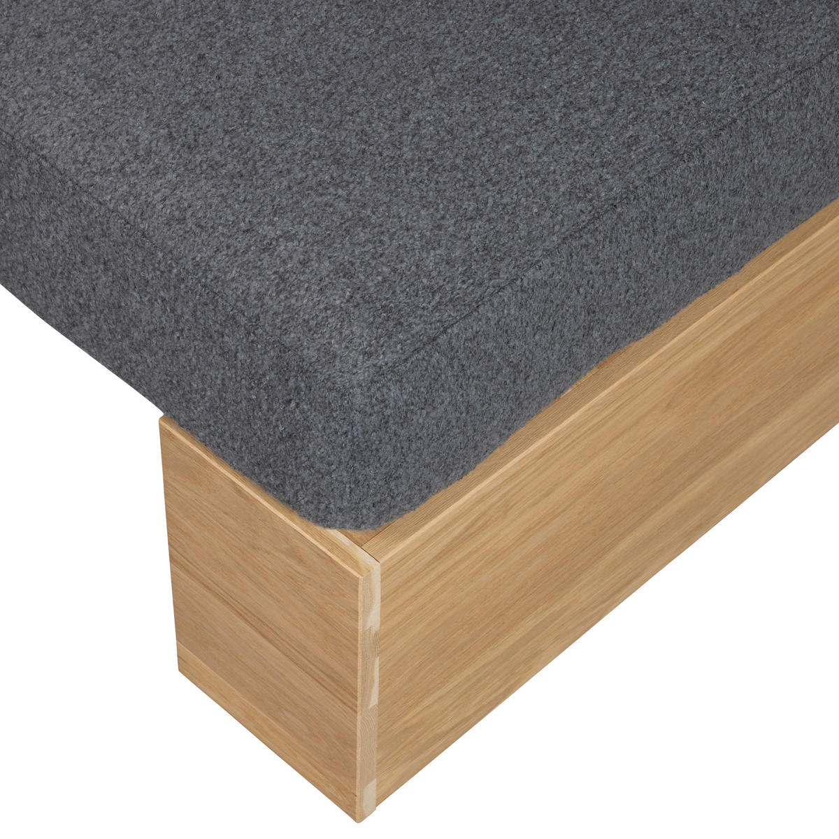 SITZBANK 110/84/67 cm Bouclé Eichefarben, Dunkelgrau Eiche massiv  - Eichefarben/Dunkelgrau, MODERN, Holz/Textil (110/84/67cm) - Livetastic