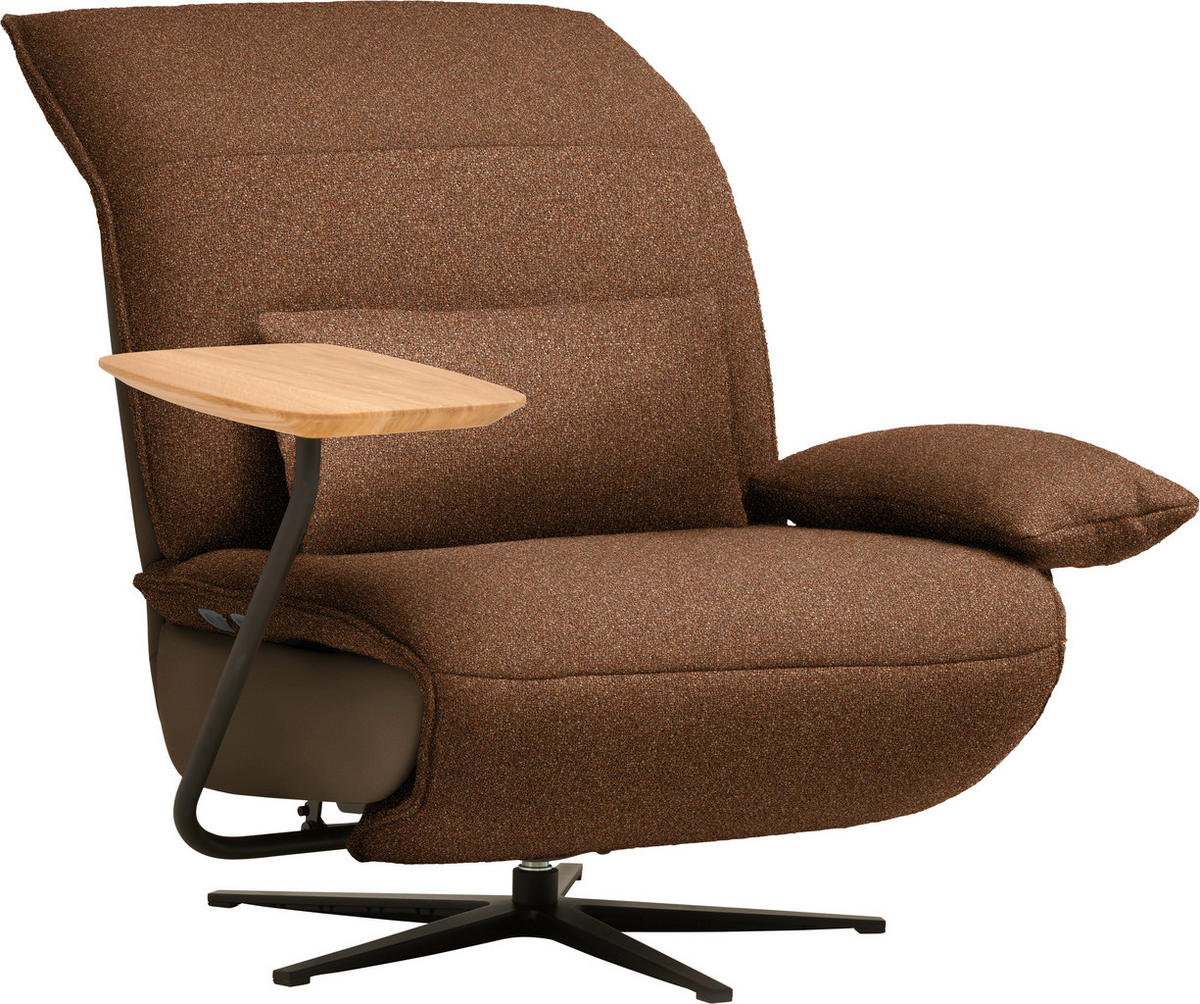 SESSEL Flachgewebe, Mikrofaser Cognac  - Cognac/Schwarz, Design, Textil/Metall (84/65/91cm) - Koinor