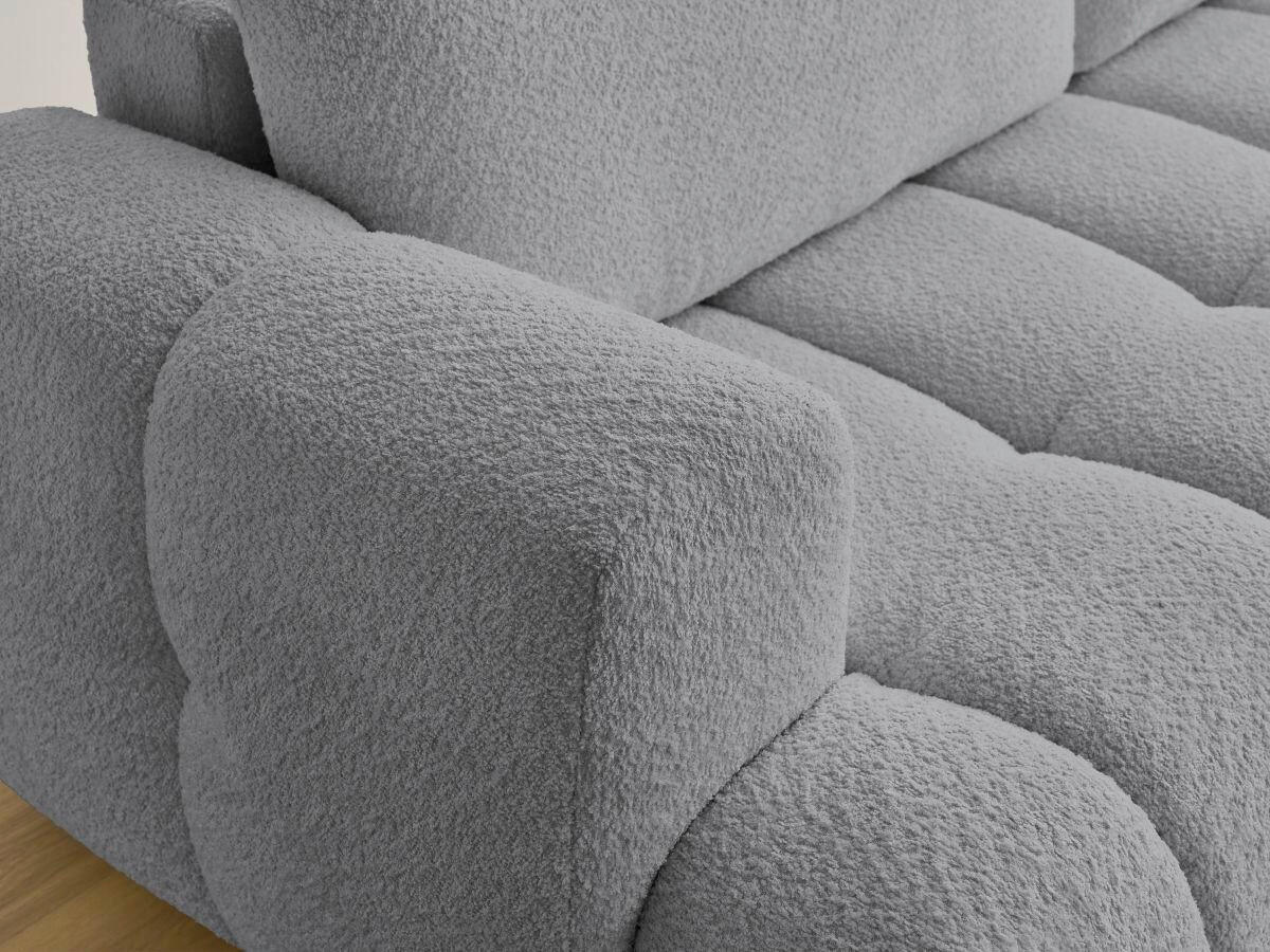 SCHLAFSOFA FUJI Bouclé Dunkelgrau  inkl.  - Dunkelgrau/Schwarz, MODERN, Kunststoff/Textil (251/113/88cm)