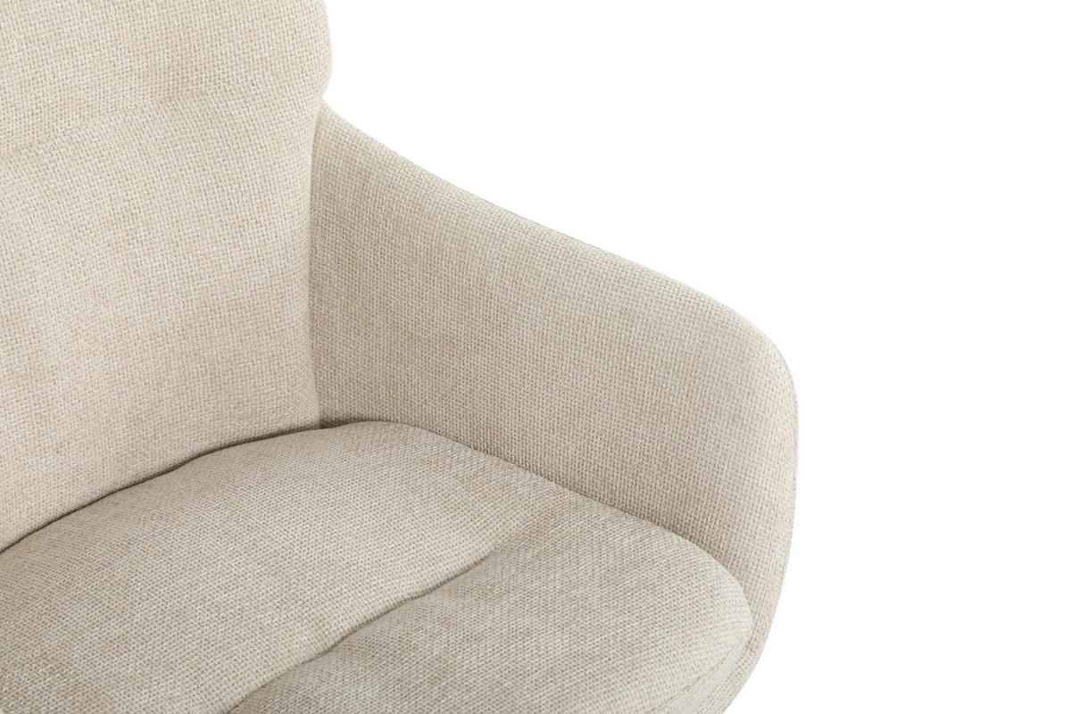 DREHSTUHL  in Chenille Schwarz, Beige  - Beige/Schwarz, MODERN, Textil/Metall (58/79/89/59cm) - Livetastic