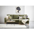 ECKSOFA in Flachgewebe Olivgrün - Eiche Wotan/Olivgrün, KONVENTIONELL, Holz/Textil (255/157cm) - Carryhome