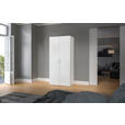 DREHTÜRENSCHRANK  in Weiß  - Chromfarben/Weiß, Design, Holzwerkstoff (102/236/59cm) - Carryhome