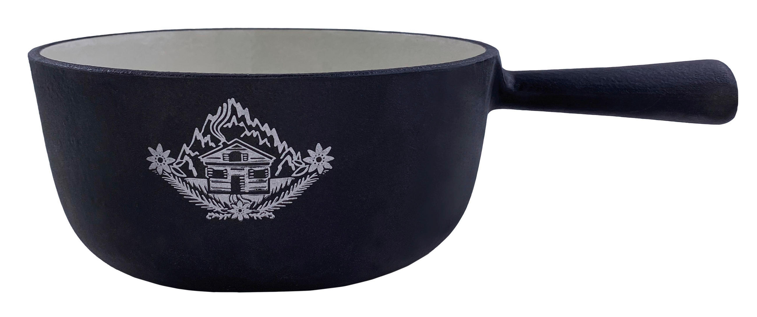 FONDUEPFANNE Heidi Cheese Line: Chalet  - Weiss/Schwarz, Basics, Metall (20cm) - Heidi Cheese Line