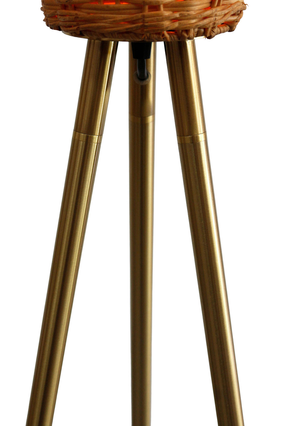 STEHLEUCHTE  55/150/55 cm   - Messingfarben/Naturfarben, Design, Holz/Metall (55/150/55cm) - P & B