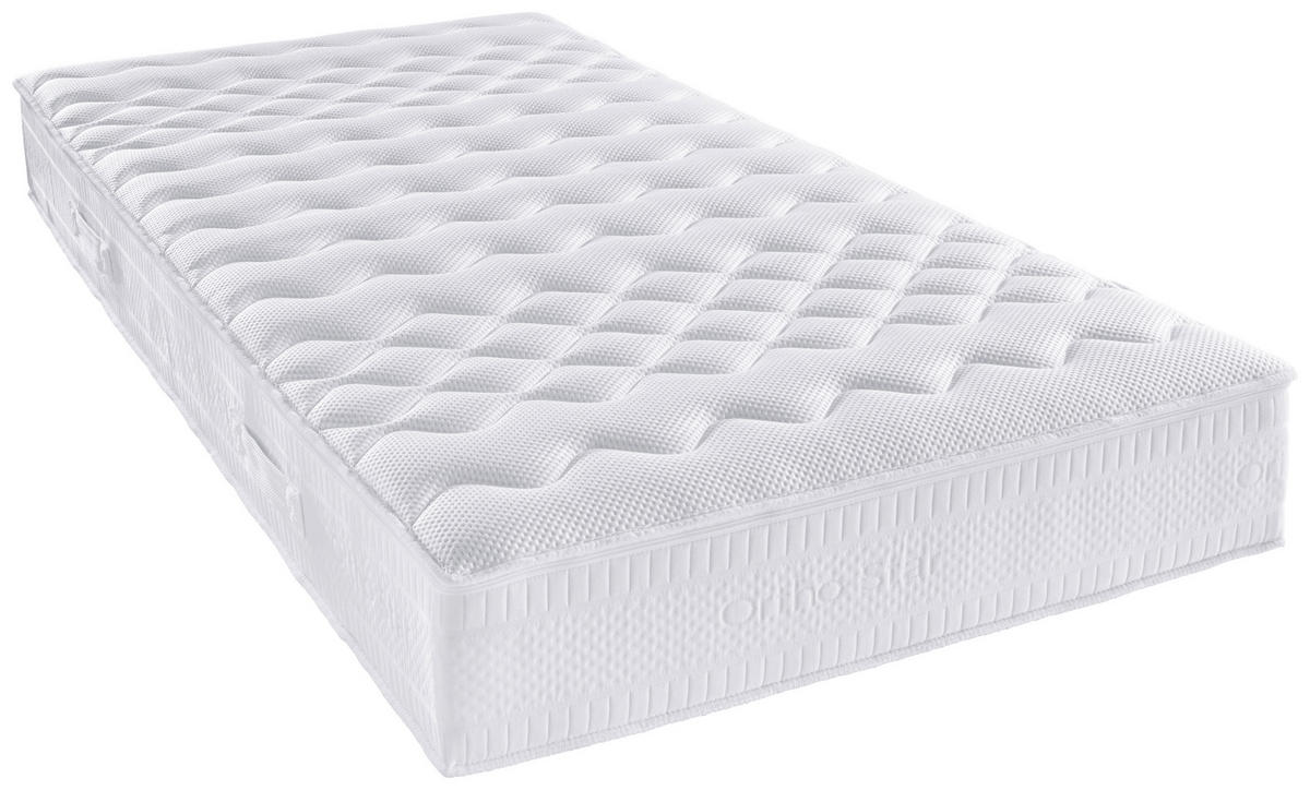 KALTSCHAUMMATRATZE ORTHO STAR MED KS, 90/190 cm, Höhe ca.: 21 cm, H3 = fest, 7-Zonen - Weiß, KONVENTIONELL, Textil (90/190cm) - Novel