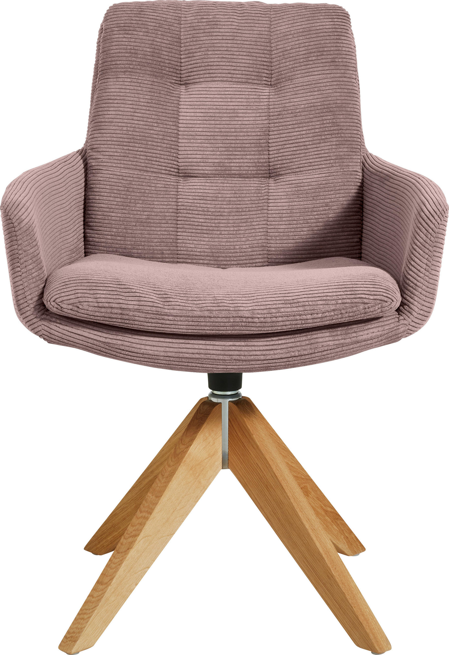 ARMLEHNSTUHL  in Cord  - Eichefarben/Altrosa, Design, Holz/Textil (63/90/69cm) - Johann Jakob