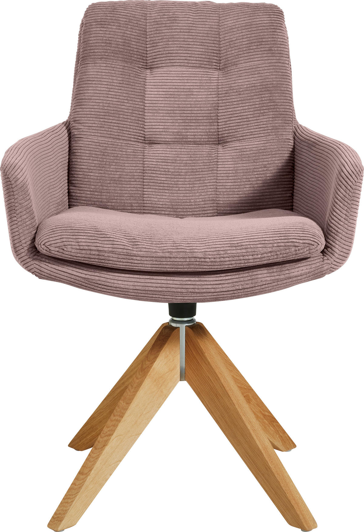 ARMLEHNSTUHL  in Cord  - Eichefarben/Altrosa, Design, Holz/Textil (63/90/69cm) - Johann Jakob