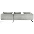 ECKSOFA  in Cord Grau  284/178 cm  - Schwarz/Grau, KONVENTIONELL, Textil/Metall (284/178cm) - Hom`in