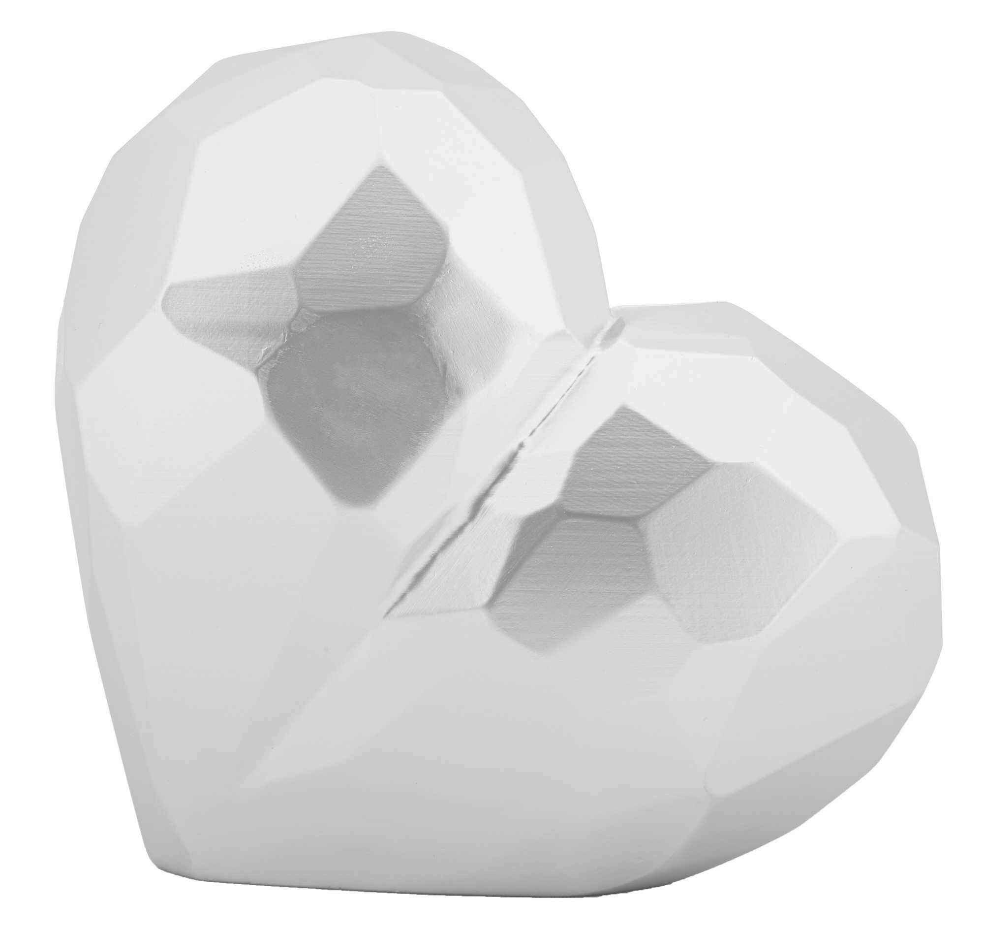 Vase Heart Silver  - Silberfarben, Basics, Kunststoff (19/18/9cm)