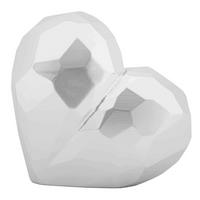 Vase Heart Silver  - Silberfarben, Basics, Kunststoff (19/18/9cm)