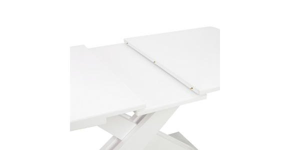 ESSTISCH in Glas, Holzwerkstoff, Metall 140(175)/85/76 cm - Weiß, Design, Glas/Holzwerkstoff (140(175)/85/76cm) - Hom`in