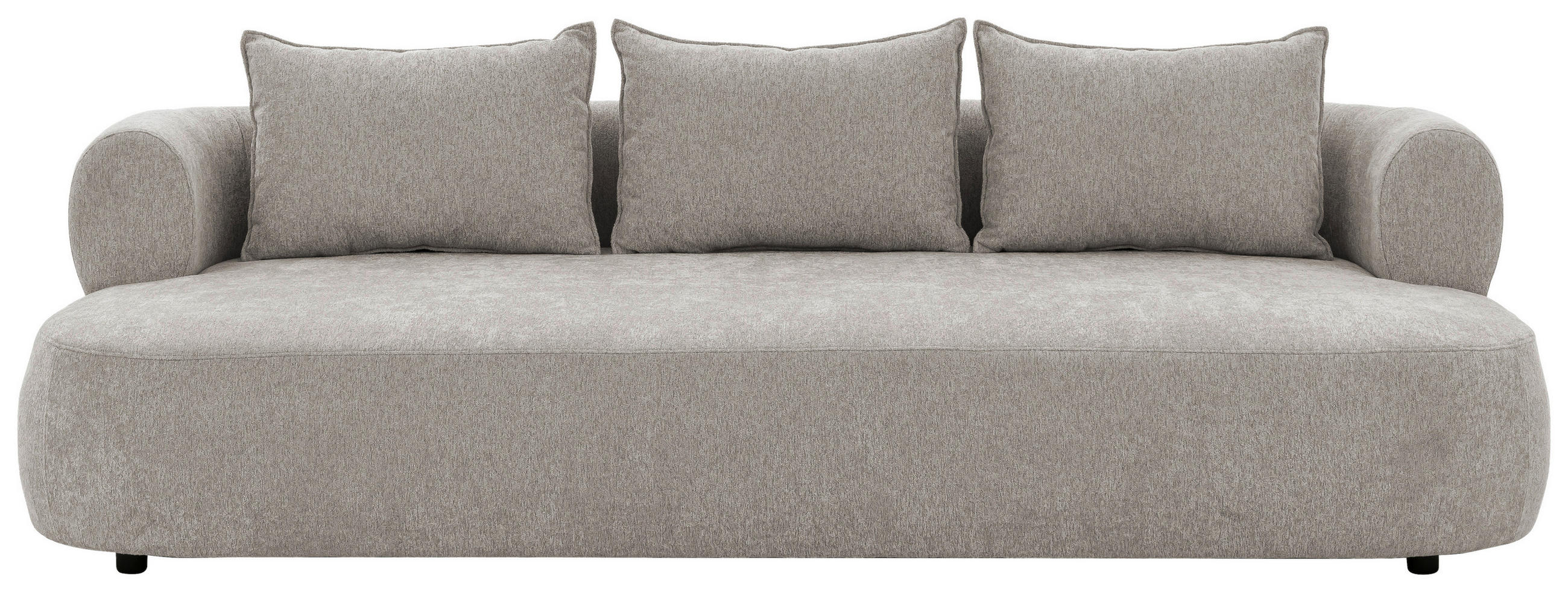 BIGSOFA in Chenille Hellgrau - Hellgrau/Schwarz, Design, Kunststoff/Textil (240/76/122cm) - Livetastic