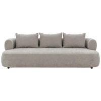 BIGSOFA in Chenille Hellgrau  - Hellgrau/Schwarz, Design, Kunststoff/Textil (240/76/122cm) - Livetastic