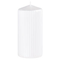 VÁLCOVÁ SVÍČKA - perleť, Basics, přírodní materiály (6.5/14/6.5cm)