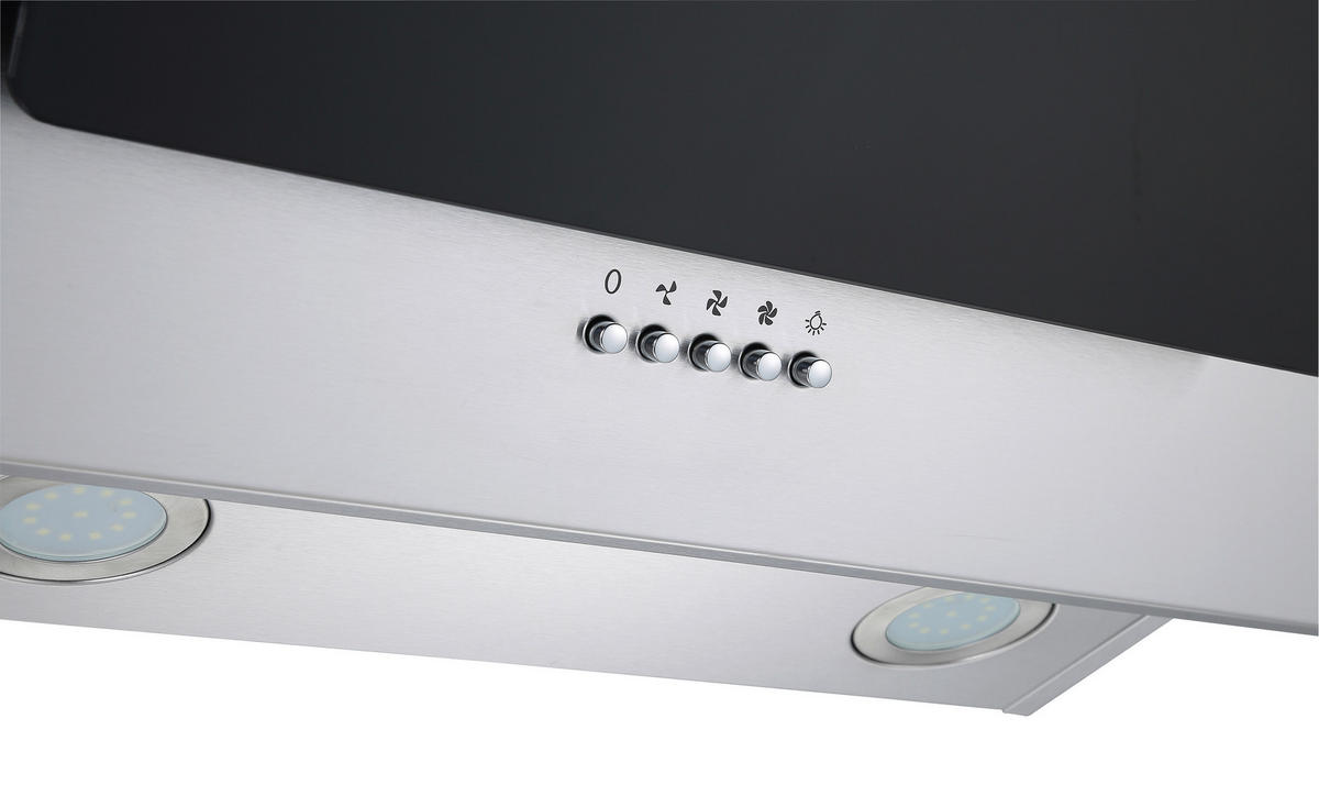 FLÄKTKÅPA CH2060SBM  - stålfärgad/svart, Trend, metall/glas (60/74,3-102,3/31,3cm) - Respekta