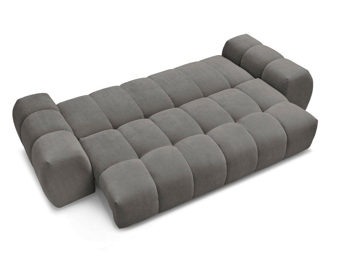 SCHLAFSOFA EVEREST  mit Rücken echt, Armteil links, Armteil rechts Struktur Dunkelgrau  - Dunkelgrau/Schwarz, MODERN, Kunststoff/Textil (278/115/90cm)