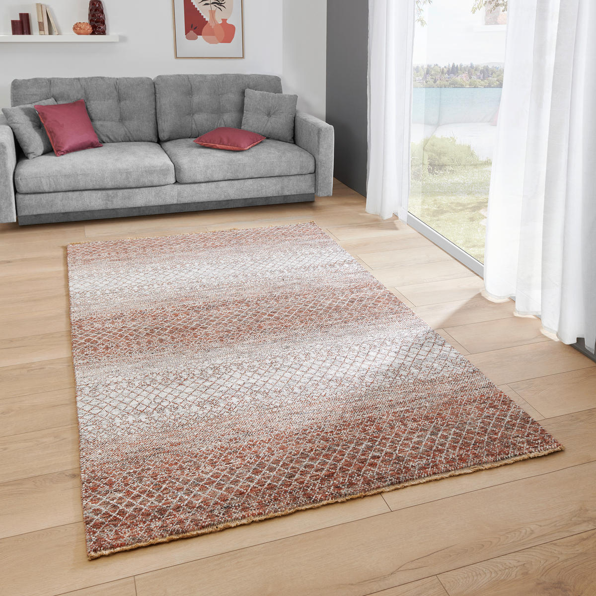 ORIENTTEPPICH 90/160 cm Sun & Sand  Terra Terracotta  - Terracotta, KONVENTIONELL, Textil (90/160cm) - Cazaris