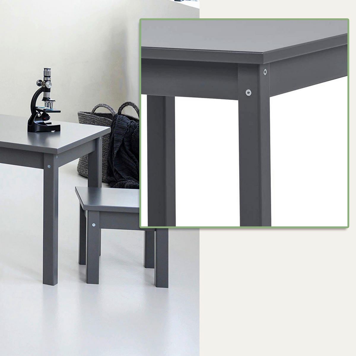 KINDERSITZGRUPPE  - Dunkelgrau, MODERN, Holz - MID.YOU