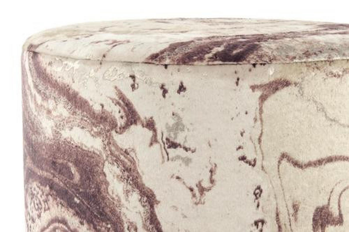 HOCKER in Textil Bronzefarben  - Goldfarben/Bronzefarben, Design, Textil/Metall (35/46/35cm) - Kayoom