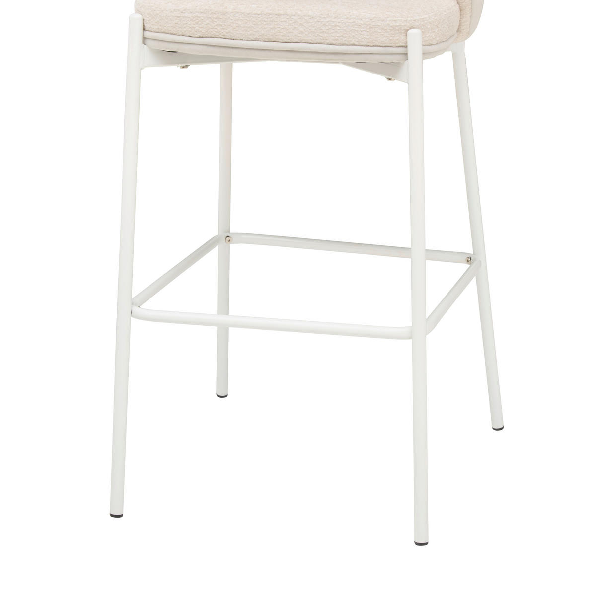 BARHOCKER Samt Weiß Eisen  - Schwarz/Weiß, MODERN, Textil/Metall (53,5/101/54cm) - MID.YOU