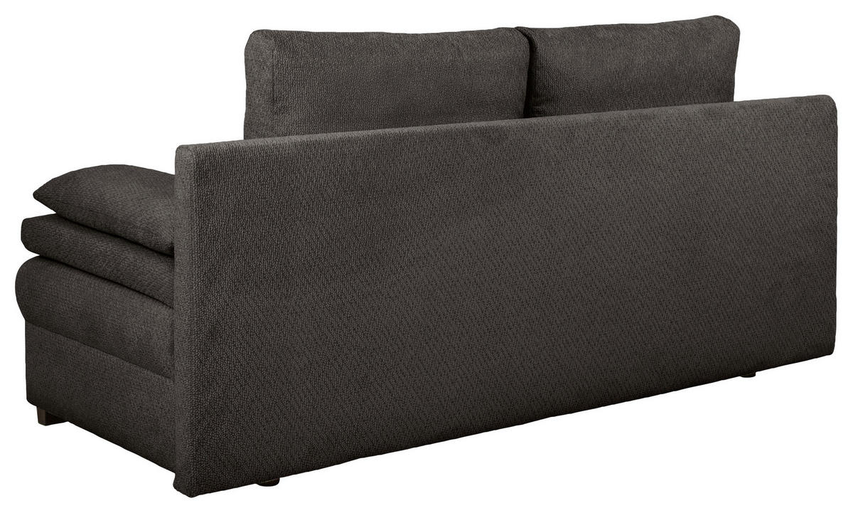 SCHLAFSOFA  mit Liegefunktion, Schlafen auf Sitzhöhe, Rücken echt Struktur Schwarz  - Schwarz, KONVENTIONELL, Kunststoff/Textil (195/93/83cm) - Carryhome