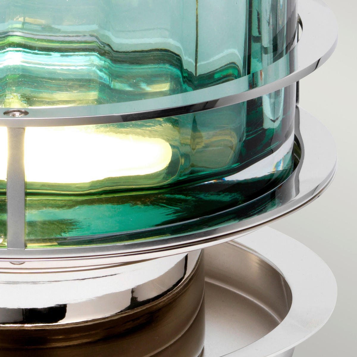 TISCHLEUCHTE - Grün/Nickelfarben, Konventionell, Glas/Metall (17.1/36.4cm) - Elstead Lighting