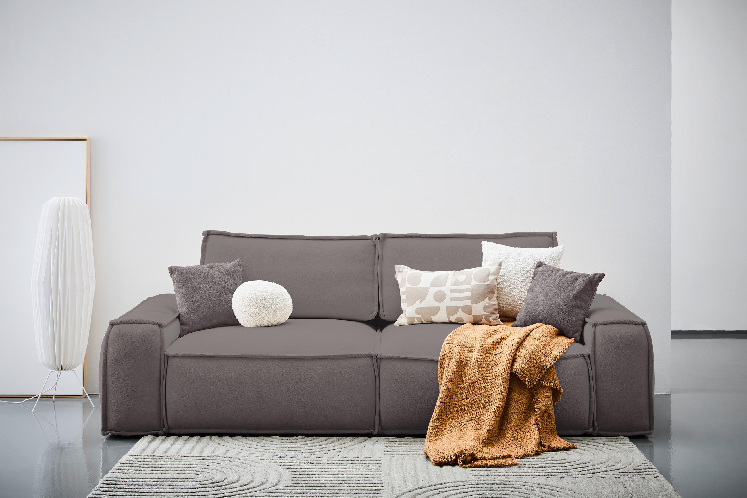 SCHLAFSOFA Webstoff Dunkelgrau  - Dunkelgrau/Schwarz, KONVENTIONELL, Kunststoff/Textil (256/83/115cm) - Carryhome