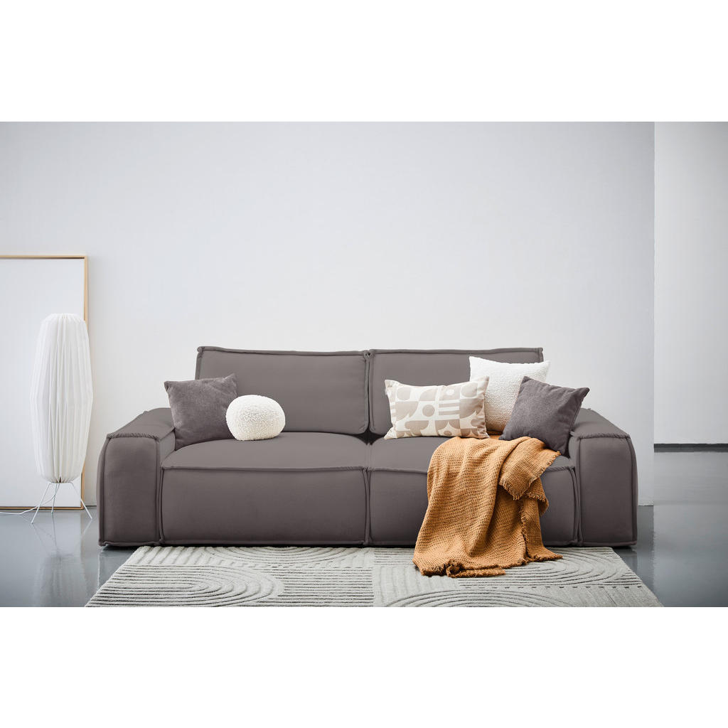Thumbnail - Carryhome Schlafsofa, Dunkelgrau, Textil, 3-Sitzer, Füllung: Schaumstoffflocken, 256x83x115 cm, Liegefunktion, Schlafen ...