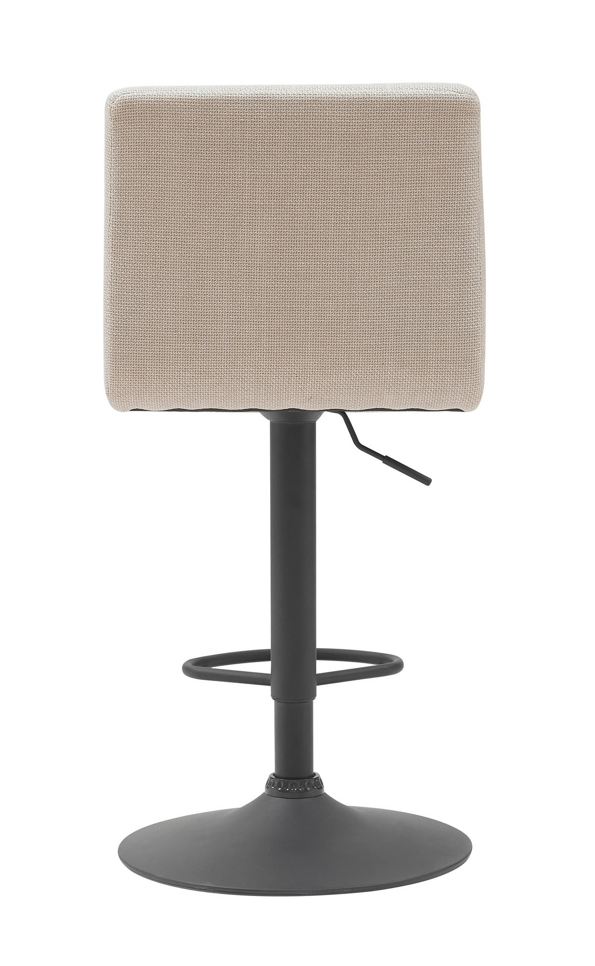 BARHOCKER-SET Webstoff, Mikrofaser Beige Stahl erweiterbar, Sitzfläche 360° drehbar  - Beige/Schwarz, MODERN, Textil/Metall (47/93-114/57cm) - MID.YOU