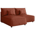 ECKSOFA Terracotta Webstoff Zierkissen, Rückenkissen, Rücken echt  - Terracotta/Schwarz, MODERN, Kunststoff/Textil (153/200cm) - Xora