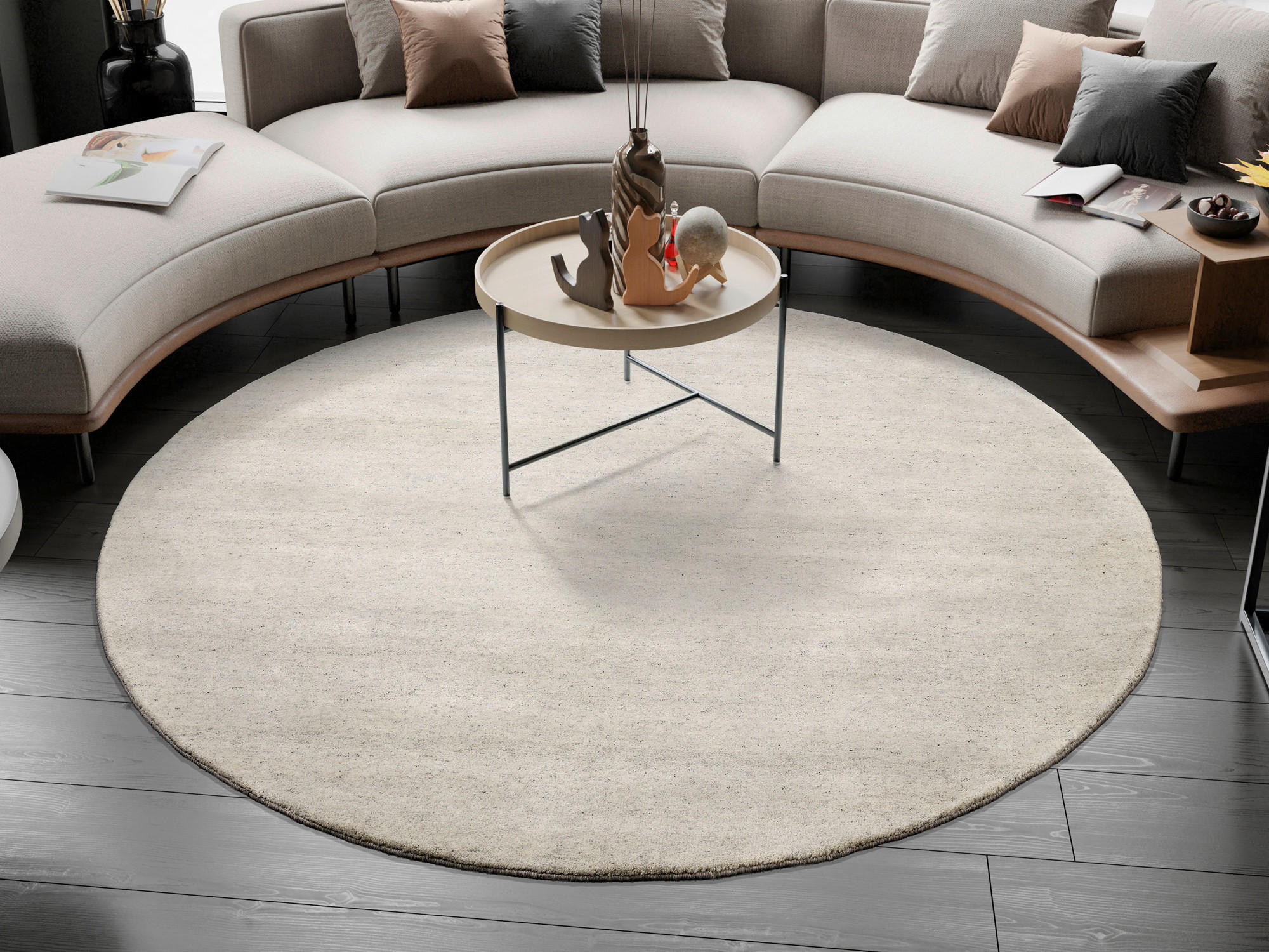 WOLLTEPPICH 250/250 cm Silverström Grau  - Grau, Basics, Textil (250/250cm)