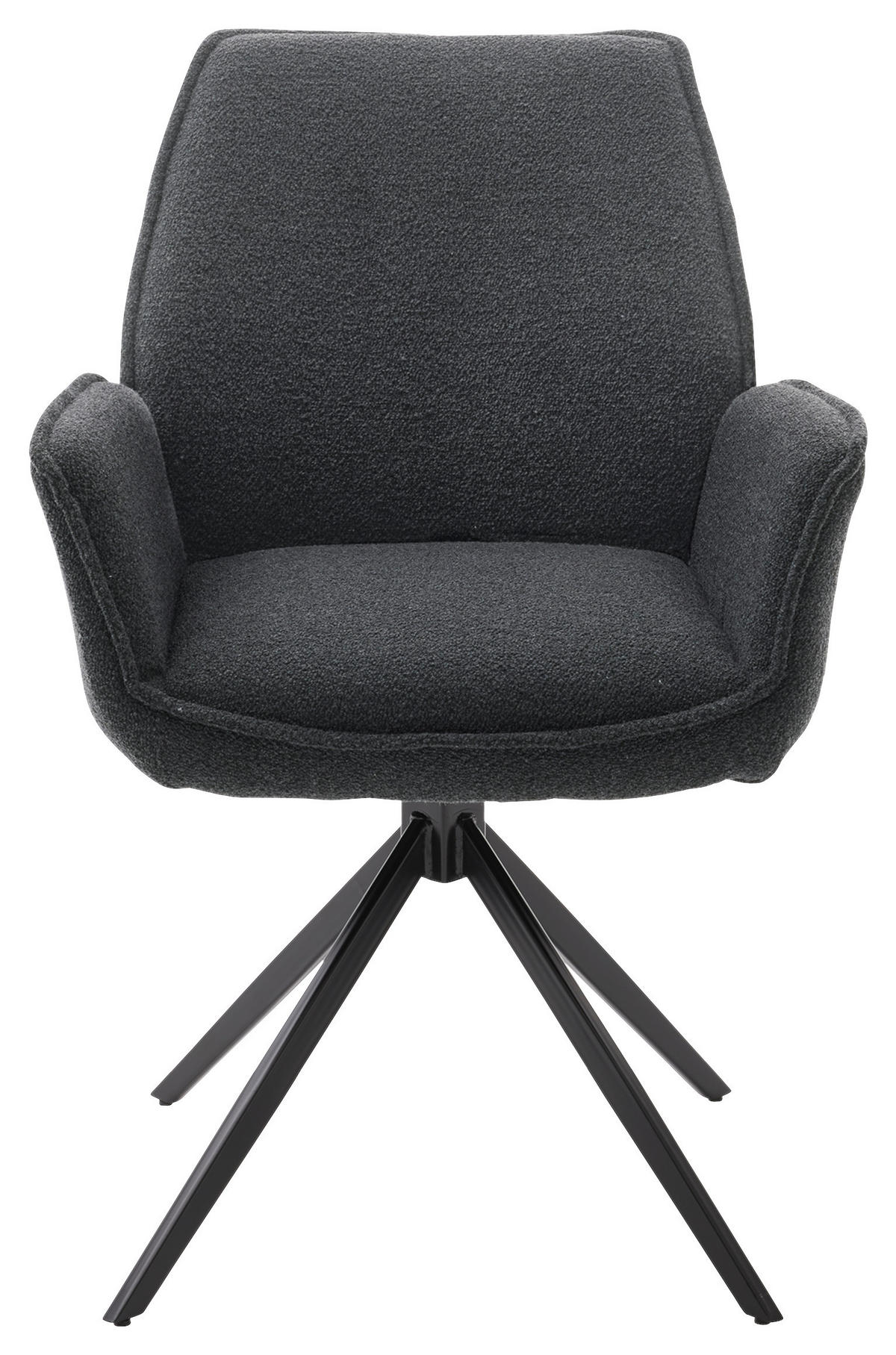 ARMLEHNSTUHL  in Bouclé  - Anthrazit/Schwarz, Design, Textil/Metall (63/91/65cm) - Musterring