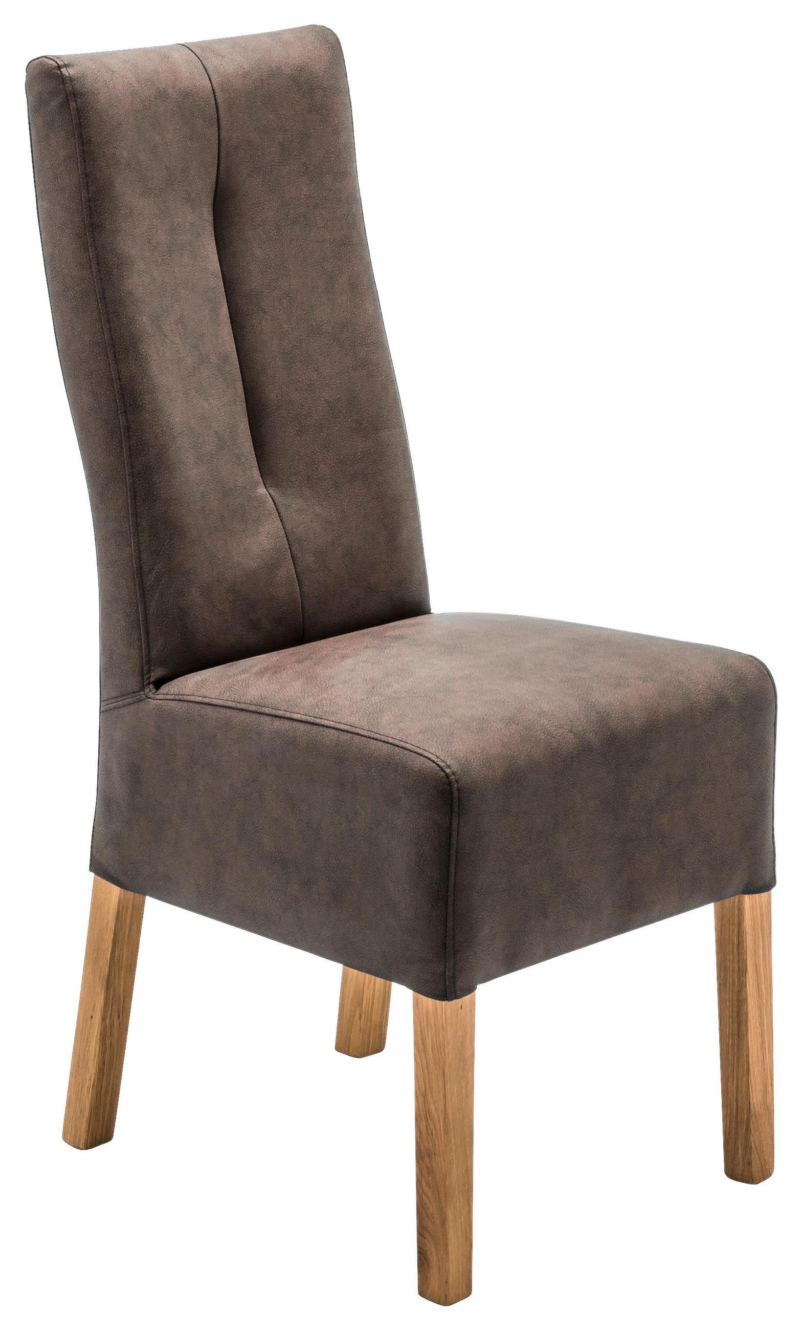 STUHL Lederlook Braun, Eichefarben  - Eichefarben/Braun, KONVENTIONELL, Holz/Textil (44/103/63cm) - Carryhome