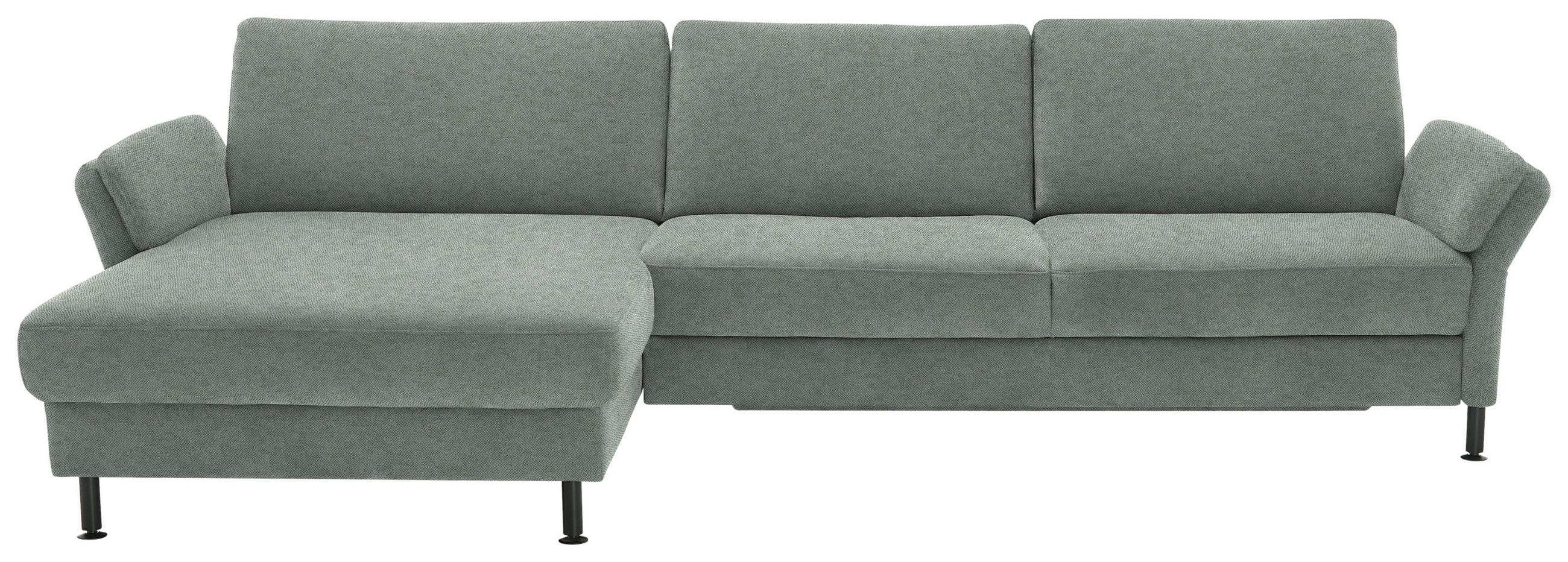 ECKSOFA  in Chenille, Flachgewebe Hellgrau  175/316 cm  - Hellgrau/Schwarz, Design, Textil/Metall (175/316cm) - Dieter Knoll