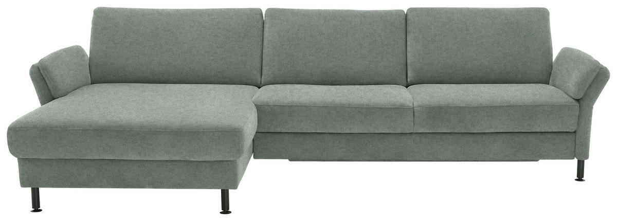 ECKSOFA  in Chenille, Flachgewebe Hellgrau  175/316 cm  - Hellgrau/Schwarz, Design, Textil/Metall (175/316cm) - Dieter Knoll