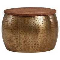 COUCHTISCH in Holz 60/60/40 cm  - Goldfarben, Modern, Holz/Metall (60/60/40cm) - MID.YOU