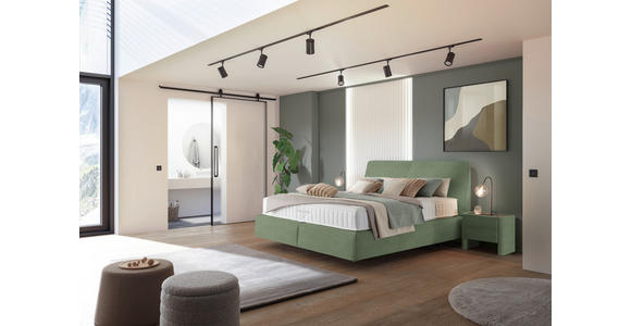 BOXSPRINGBETT 200/200 cm  in Mintgrün  - Schwarz/Mintgrün, Design, Kunststoff/Textil (200/200cm) - Johann Jakob