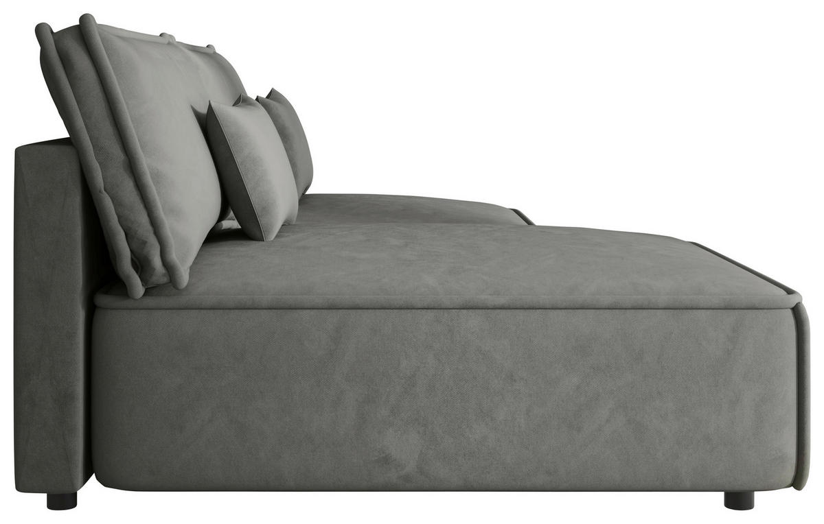ECKSOFA Grau Webstoff Zierkissen, Rückenkissen, Rücken echt  - Schwarz/Grau, MODERN, Kunststoff/Textil (153/200cm) - Xora