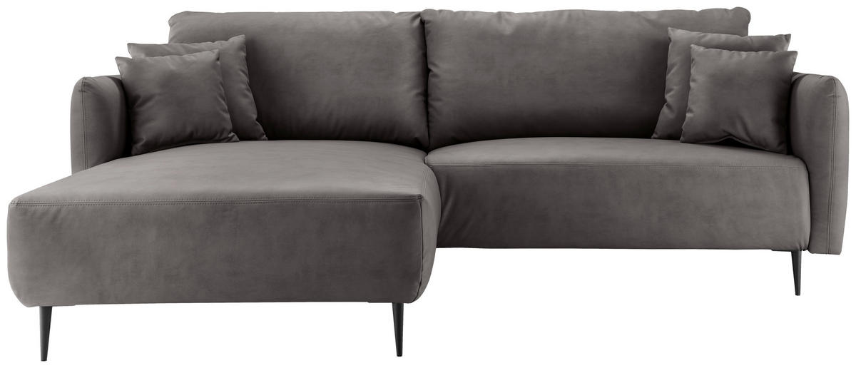ROHOVÁ SEDAČKA, textil, antracitová - černá/antracitová, Design, kov/textil (178/264-302cm) - Livetastic
