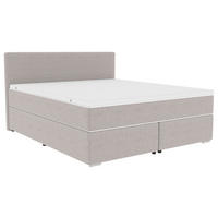 BOXSPRINGBETT 180/200 cm  in Hellgrau  - Chromfarben/Hellgrau, KONVENTIONELL, Kunststoff/Textil (180/200cm) - Boxxx