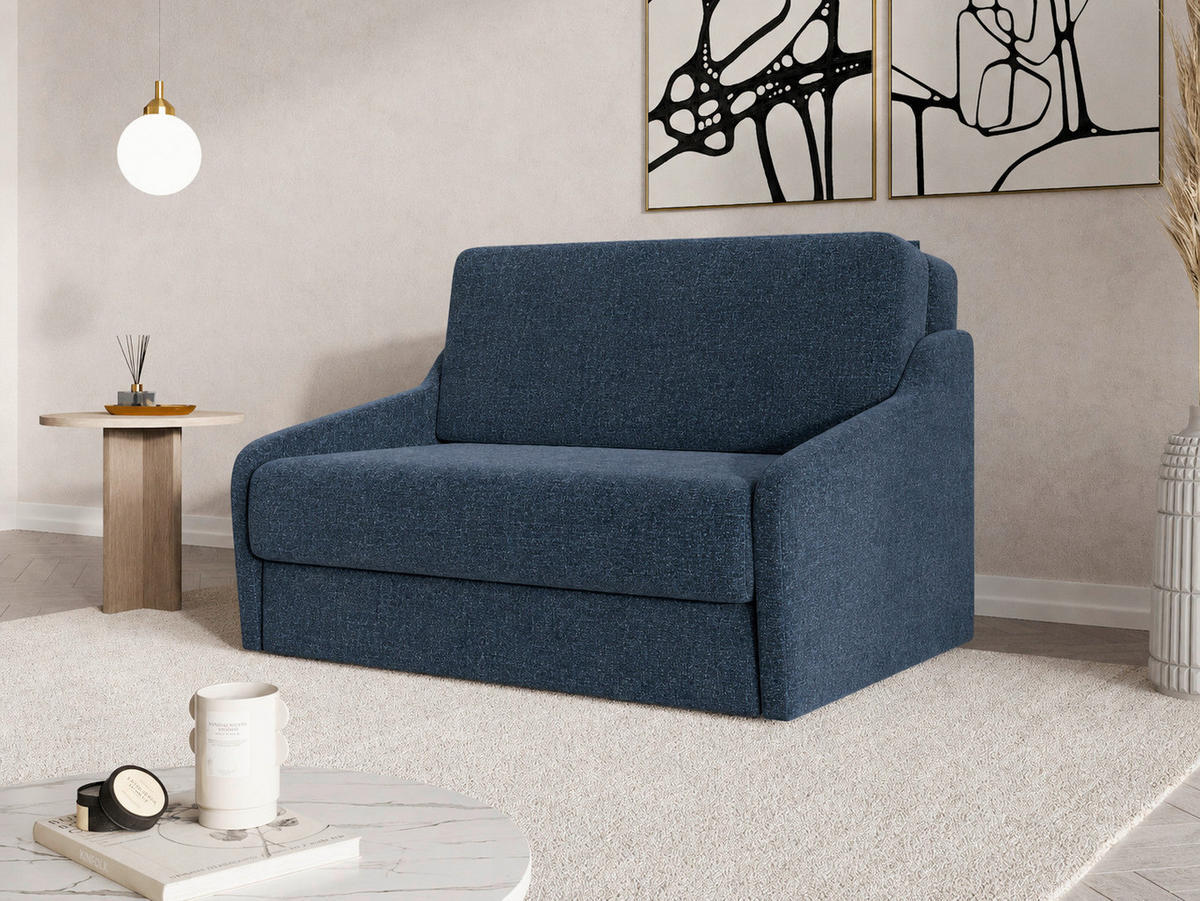SCHLAFSOFA Dunkelblau  - Schwarz/Dunkelblau, Design, Kunststoff/Textil (136/86/113cm) - MID.YOU