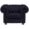 CHESTERFIELD-SESSEL - Wengefarben/Schwarz, LIFESTYLE, Holz/Textil (115/76,5/96cm) - Landscape