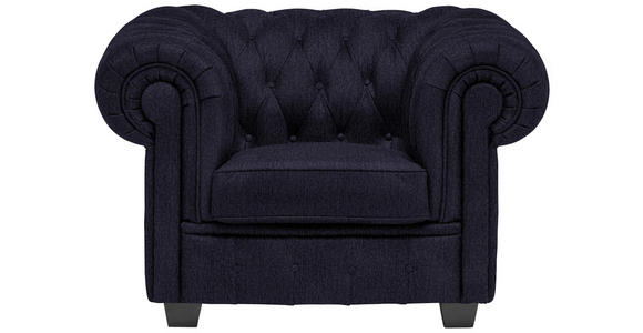 CHESTERFIELD-SESSEL - Wengefarben/Schwarz, LIFESTYLE, Holz/Textil (115/76,5/96cm) - Landscape